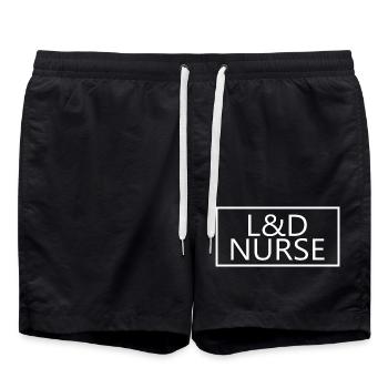 L&D Nurse Proud Graduate Nursing Student - Short de bain - noir - Devant - AI Model Male 185 light (185cm)