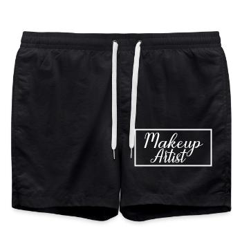 Makeup Artist Proud Graduated Beautician Student - Swim Trunks - black - Front - AI Model Male 185 light (185cm)