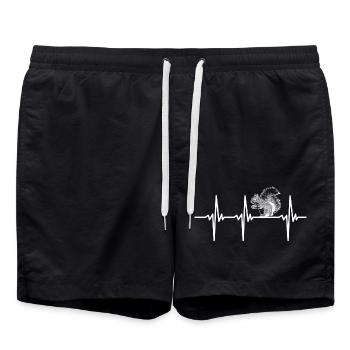Rythme cardiaque pour les écureuils - Short de bain - noir - Devant - AI Model Male 185 light (185cm)