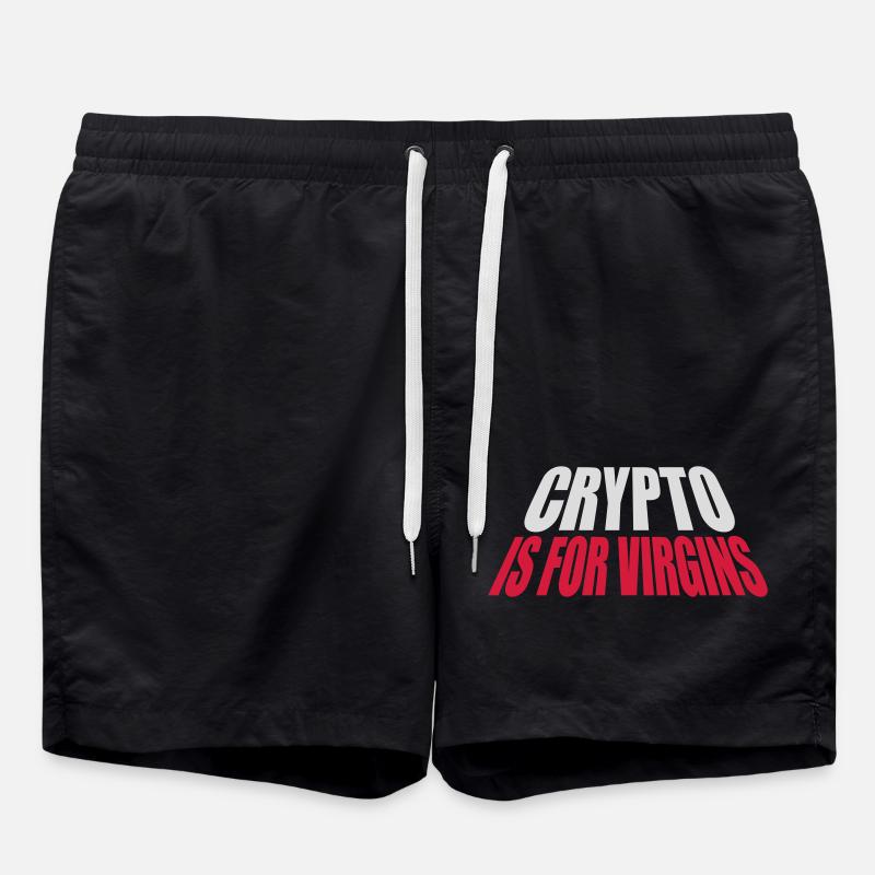 crypto is for virgins - Swim Trunks - black