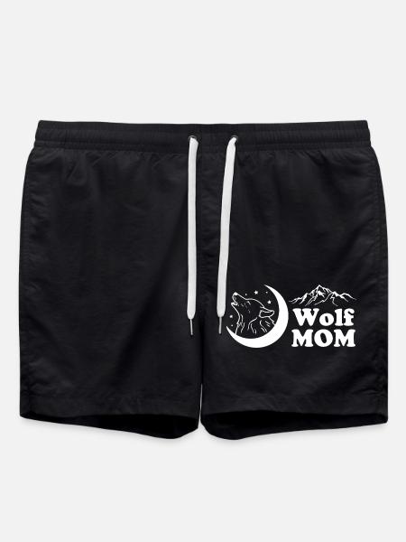 Wolf mom 1 - Swim Trunks - black