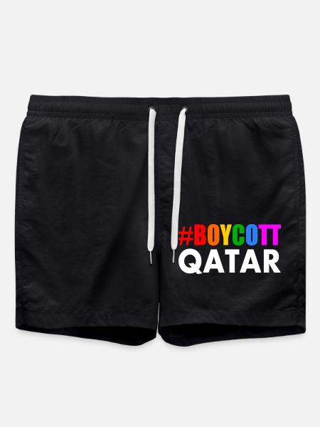 Boycott qatar - Swim Trunks - black