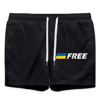 Free ukraine - Short de bain - noir - Devant - AI Model Male 185 light (185cm)