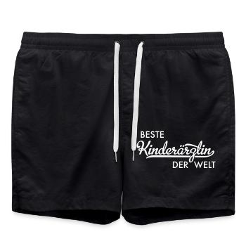 Kinderärztin - Badeshorts - Schwarz - Vorne - AI Model Male 185 light (185cm)