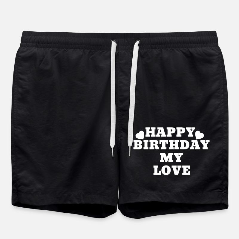 Joyeux anniversaire mon amour - Short de bain - noir