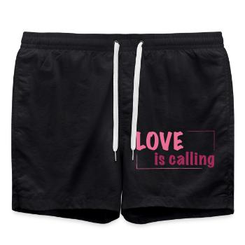 l’amour appelle > VECTORGRAPHIC - Short de bain - noir - Devant - AI Model Male 185 light (185cm)