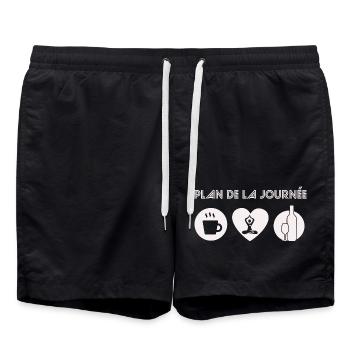 Café yoga vin - Short de bain - noir - Devant - AI Model Male 185 light (185cm)