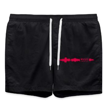 la musique est mon premier amour VECTORGRAPHIC - Short de bain - noir - Devant - AI Model Male 185 light (185cm)