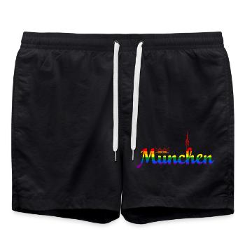 Munich Pride - Short de bain - noir - Devant - AI Model Male 185 light (185cm)