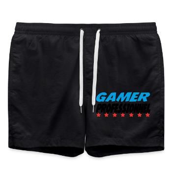 GAMER PROFESSIONNEL - Short de bain - noir - Devant - AI Model Male 185 light (185cm)