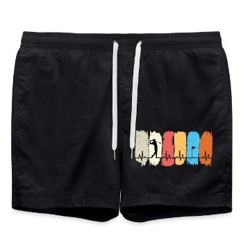 Golf-Herzschlag - Badeshorts - Schwarz - Vorne - AI Model Male 185 light (185cm)