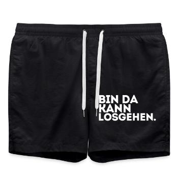 J’y suis, on peut commencer ! - Short de bain - noir - Devant - AI Model Male 185 light (185cm)
