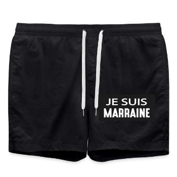 JE SUIS MARRAINE - Short de bain - noir - Devant - AI Model Male 185 light (185cm)