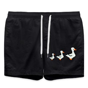 pixel enten - Badeshorts - Schwarz - Vorne - AI Model Male 185 light (185cm)