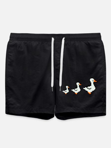 Pixel Ducks - Swim Trunks - black
