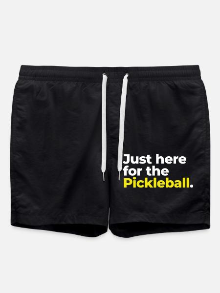 Pickelball Tee, Modern Minimalist - Swim Trunks - black