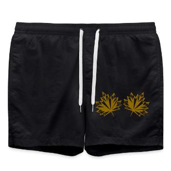 herbst blatt 2 - Badeshorts - Schwarz - Vorne - AI Model Male 185 light (185cm)