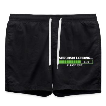 Sarcasm loading please wait - Swim Trunks - black - Front - AI Model Male 185 light (185cm)