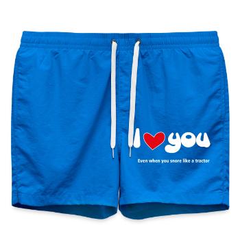 Je t’aime - Citations drôles Couples NOUVEAU 20 - Short de bain - cobalt blue - Devant
