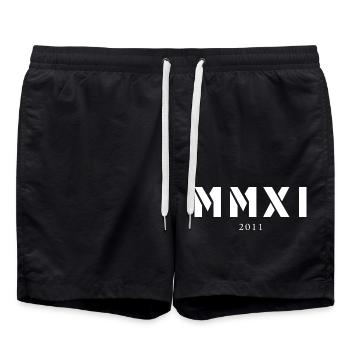 Römische Zahl Geburtsjahr Made in 2011 - Badeshorts - Schwarz - Vorne - AI Model Male 185 light (185cm)