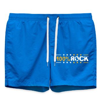 100 % Prozent Rock Heavy Metal Musik Text Logo Fun - Badeshorts - Cobalt blue - Vorne