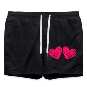 cœur - Short de bain - noir - Devant - AI Model Male 185 light (185cm)