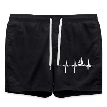 Battement de cœur pour des voiliers élégants et un bon vent - Short de bain - noir - Devant - AI Model Male 185 light (185cm)