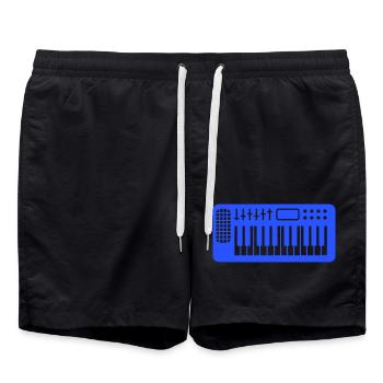 Synthesizer Keyboard Loud Techno DJ Music Party - Swim Trunks - black - Front - AI Model Male 185 light (185cm)