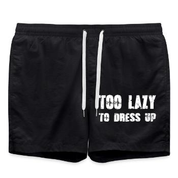 Too lazy dress up lustiges Halloween Shirt - Badeshorts - Schwarz - Vorne - AI Model Male 185 light (185cm)