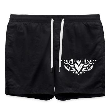 Heart Flourish - Swim Trunks - black - Front - AI Model Male 185 light (185cm)