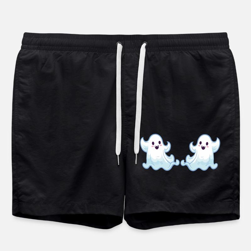 Ghost Ghost Cartoon 2 - Swim Trunks - black