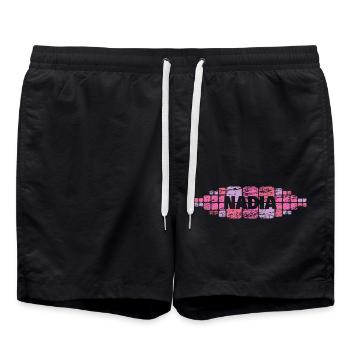 Geschenk für Nadia - Badeshorts - Schwarz - Vorne - AI Model Male 185 light (185cm)
