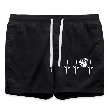Herzschlag für Eichhörnchen - Badeshorts - Schwarz - Vorne - AI Model Male 185 light (185cm)