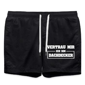 Couvreur drôle - Short de bain - noir - Devant - AI Model Male 185 light (185cm)