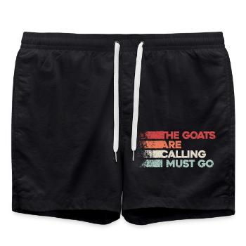Die Ziegen rufen – Zeit zu gehen - Badeshorts - Schwarz - Vorne - AI Model Male 185 light (185cm)