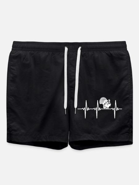 Heartbeat for turkey bird - Swim Trunks - black