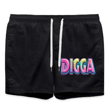 DANISH - Swim Trunks - black - Front - AI Model Male 185 light (185cm)