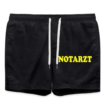 Notarzt - Badeshorts - Schwarz - Vorne - AI Model Male 185 light (185cm)