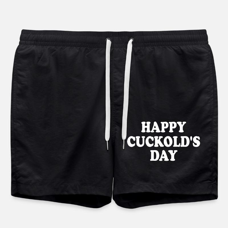 happy cuckold's day - cuckold - Swim Trunks - black