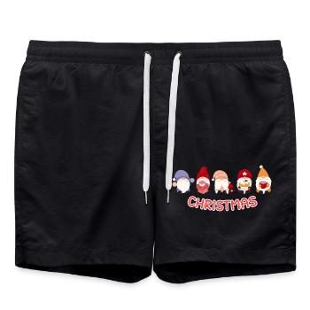Noël avec 5 Père Noël - Short de bain - noir - Devant - AI Model Male 185 light (185cm)