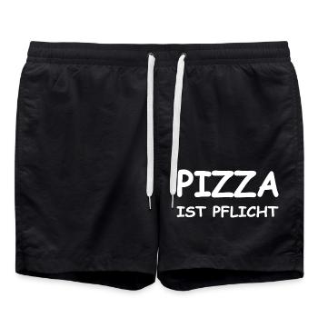 Pizza - Badeshorts - Schwarz - Vorne - AI Model Male 185 light (185cm)