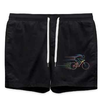 Retro BMX Freestyle Bike Sport Geschenk - Badeshorts - Schwarz - Vorne - AI Model Male 185 light (185cm)