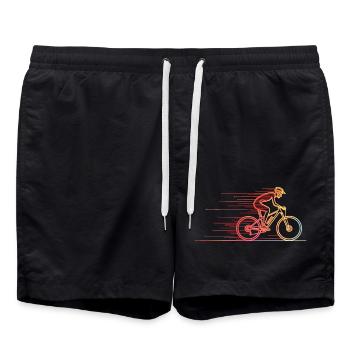 Retro BMX Freestyle Bike Sport Geschenk Idee - Badeshorts - Schwarz - Vorne - AI Model Male 185 light (185cm)