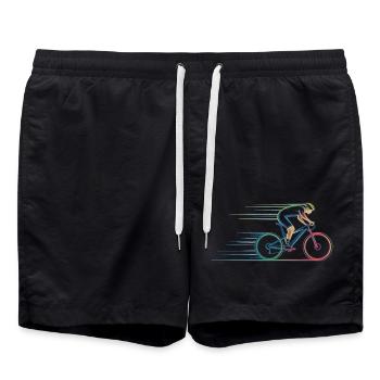 BMX Freestyle Vintage Radfahrer Geschenk Idee - Badeshorts - Schwarz - Vorne - AI Model Male 185 light (185cm)