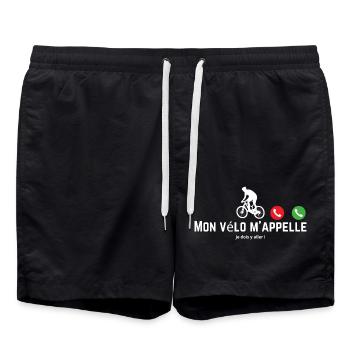 Mon vélo m'appelle je dois y aller ! cadeau vélo - Short de bain - noir - Devant - AI Model Male 185 light (185cm)