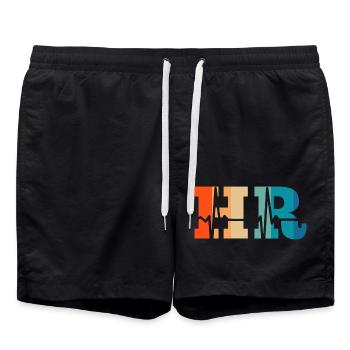 Retro Heartbeat Personalwesen - Badeshorts - Schwarz - Vorne - AI Model Male 185 light (185cm)