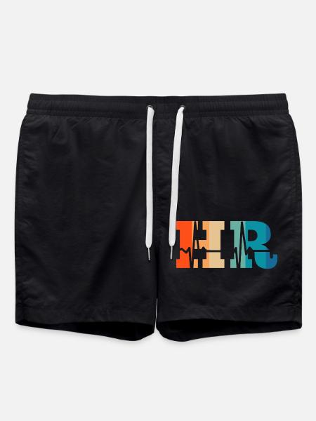 Retro Heartbeat Human Resources - Swim Trunks - black