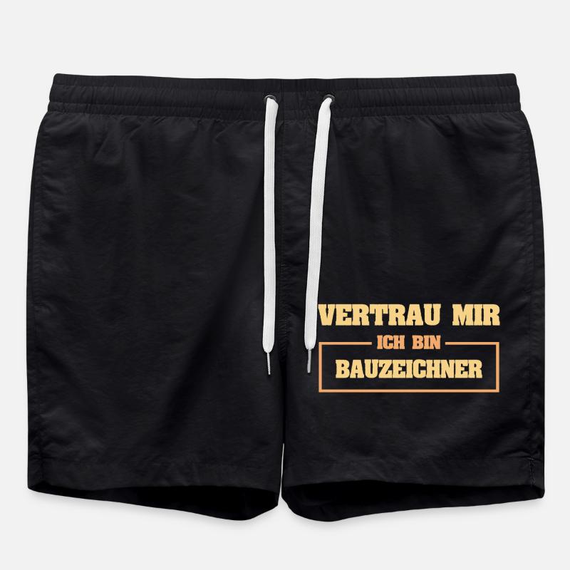 Funny draftsman - Swim Trunks - black