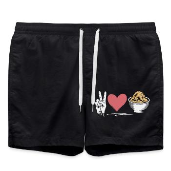 Lustiger Spruch für Foodies - Badeshorts - Schwarz - Vorne - AI Model Male 185 light (185cm)