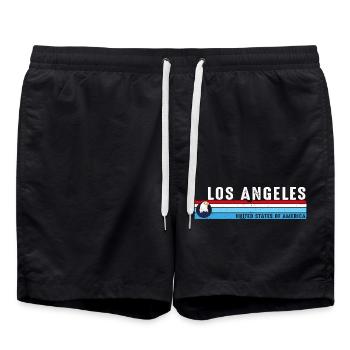 Los Angeles California Est 1781 Vintage Classic - Swim Trunks - black - Front - AI Model Male 185 light (185cm)